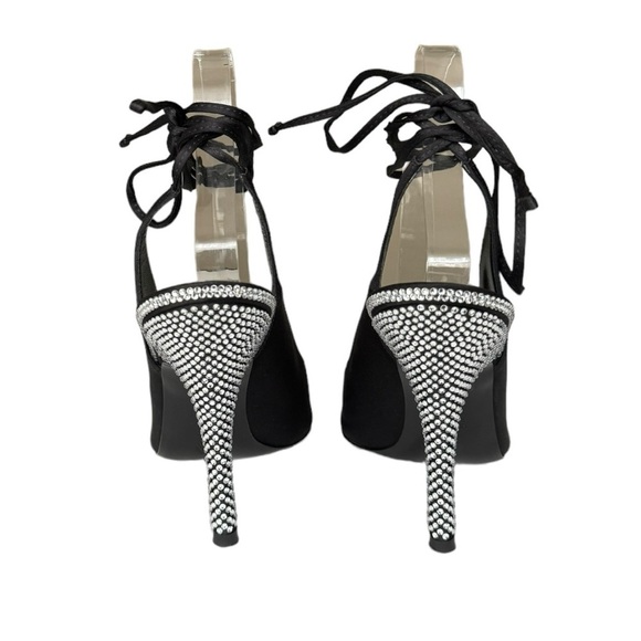 THE ATTICO Black Venus Slingback Crystal Heels - Picture 8 of 16